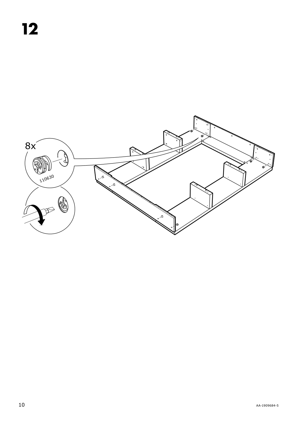 Assembly instructions for IKEA Nordli bed frame with storage anthracite | Page 10 - IKEA NORDLI bed frame with storage and mattress 295.450.48