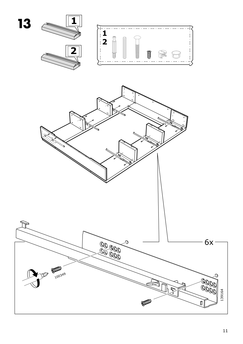 Assembly instructions for IKEA Nordli bed frame with storage anthracite | Page 11 - IKEA NORDLI bed frame with storage and mattress 295.450.48