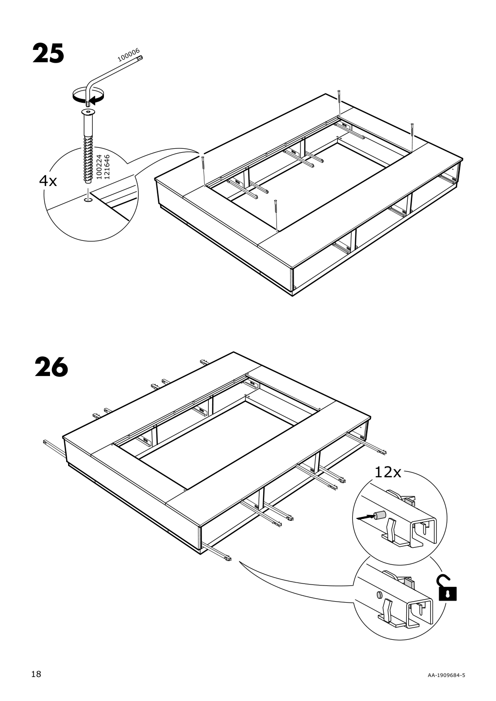 Assembly instructions for IKEA Nordli bed frame with storage anthracite | Page 18 - IKEA NORDLI bed frame with storage and mattress 295.450.48