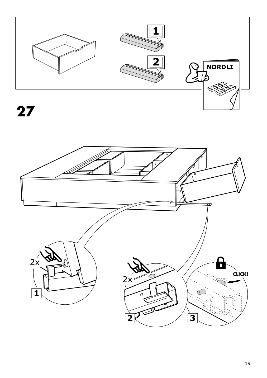 Assembly instructions for IKEA Nordli bed frame with storage anthracite | Page 19 - IKEA NORDLI bed frame with storage and mattress 295.450.48