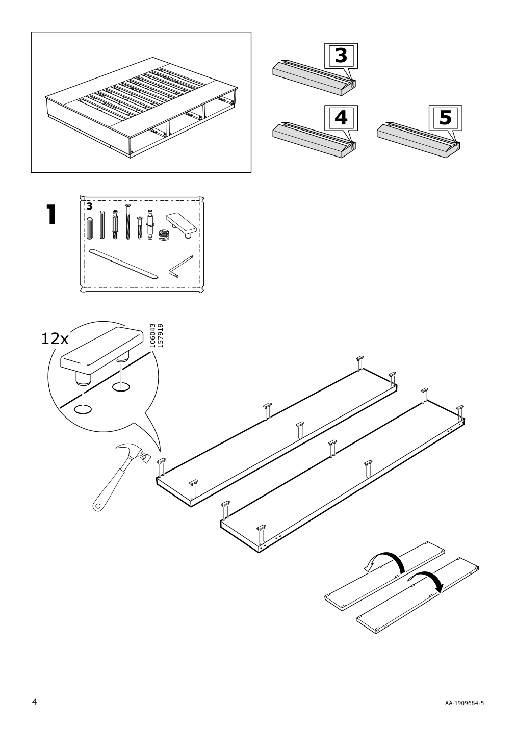 Assembly instructions for IKEA Nordli bed frame with storage anthracite | Page 4 - IKEA NORDLI bed frame with storage and mattress 295.450.48