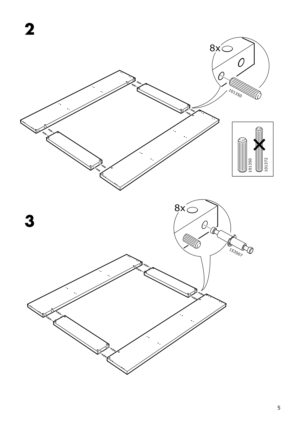 Assembly instructions for IKEA Nordli bed frame with storage anthracite | Page 5 - IKEA NORDLI bed frame with storage and mattress 295.450.48