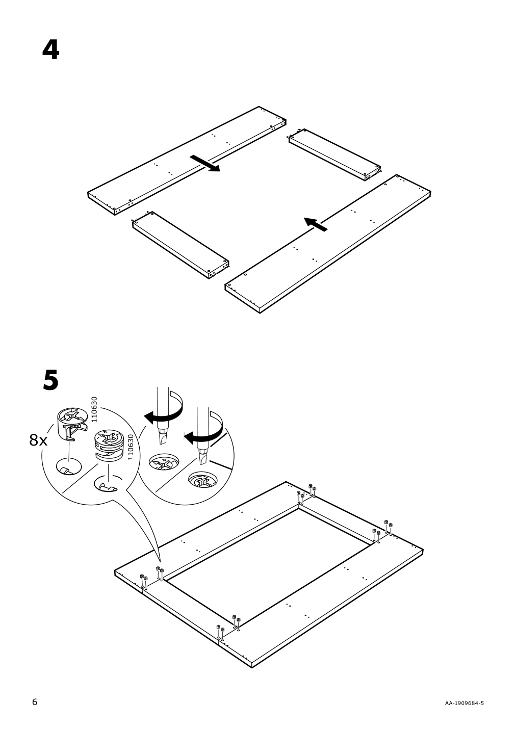 Assembly instructions for IKEA Nordli bed frame with storage anthracite | Page 6 - IKEA NORDLI bed frame with storage and mattress 295.450.48