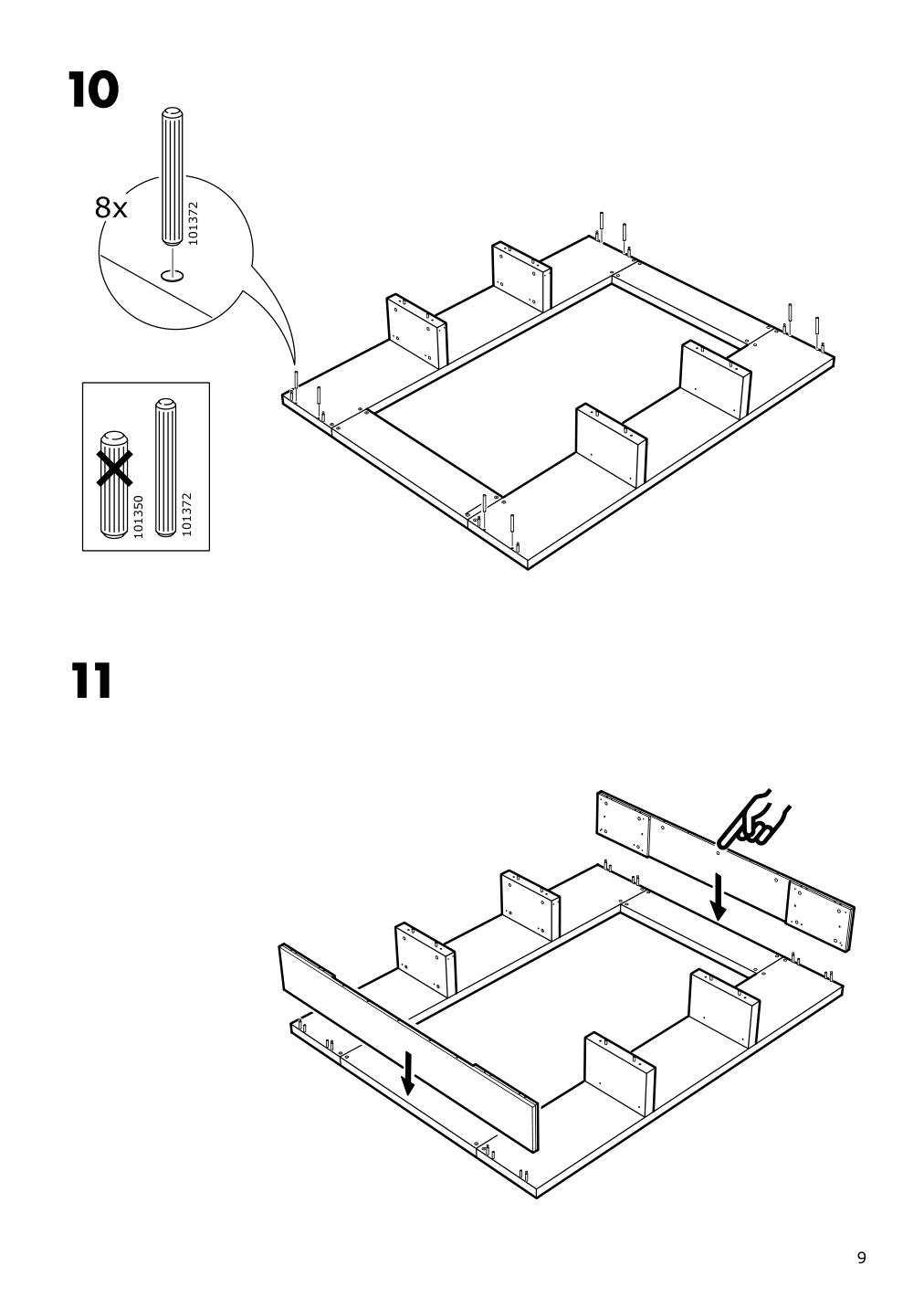 Assembly instructions for IKEA Nordli bed frame with storage anthracite | Page 9 - IKEA NORDLI bed frame with storage and mattress 295.450.48