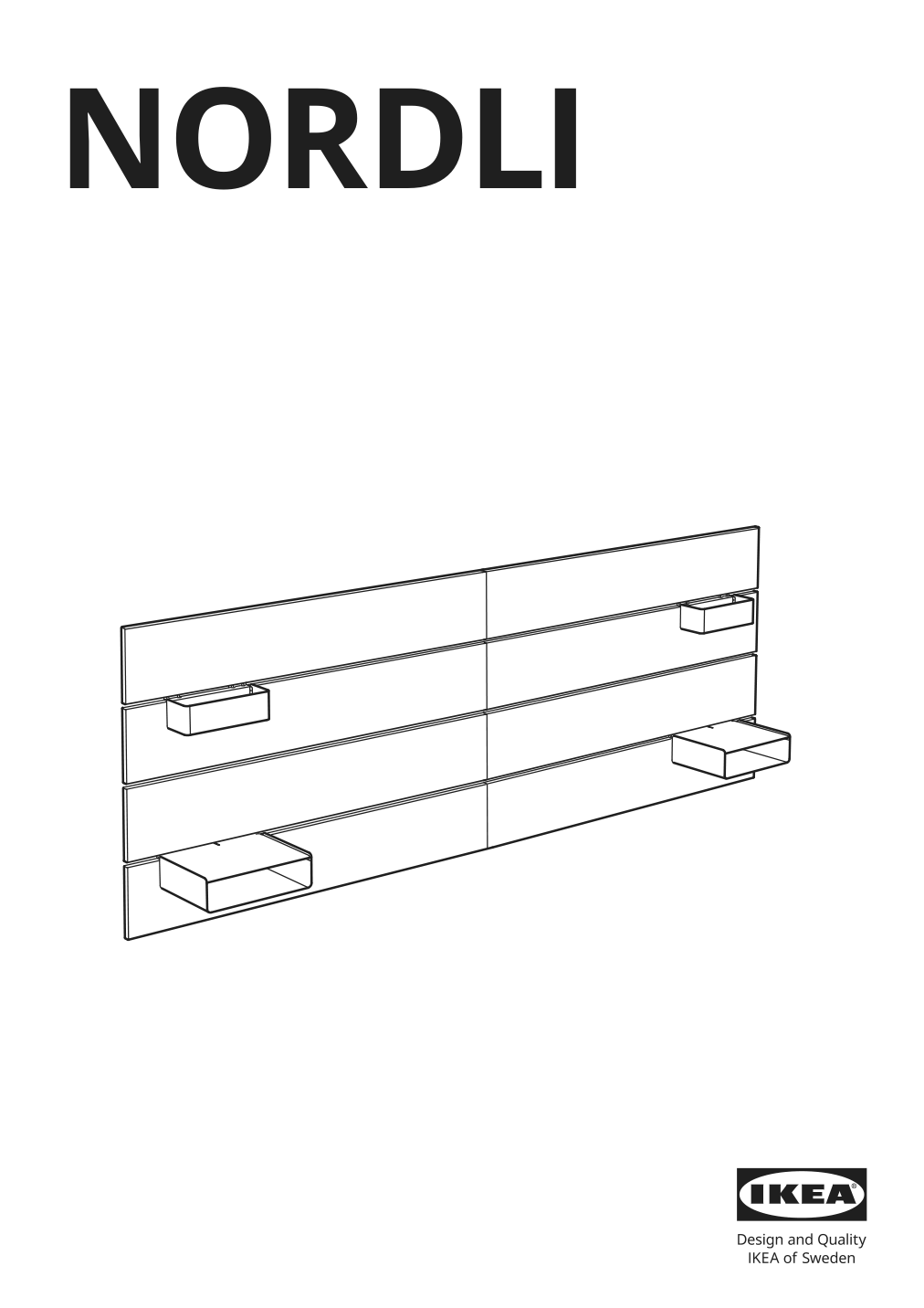 Assembly instructions for IKEA Nordli headboard anthracite | Page 1 - IKEA NORDLI bed with headboard and storage 392.414.09