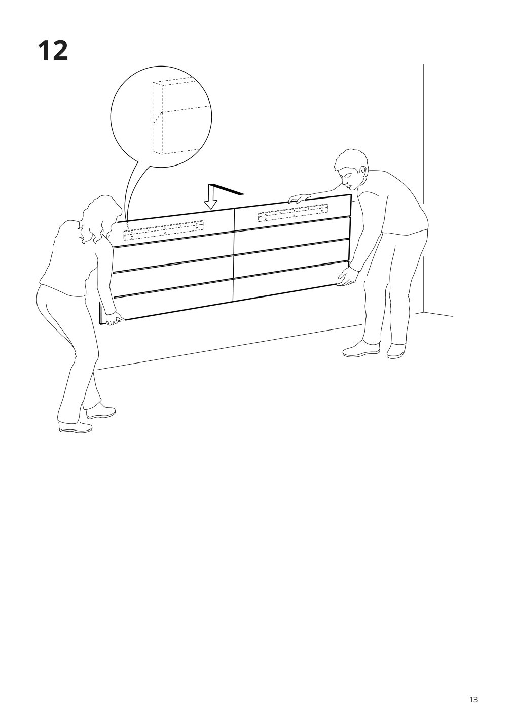 Assembly instructions for IKEA Nordli headboard anthracite | Page 13 - IKEA NORDLI bed with headboard and storage 392.414.09