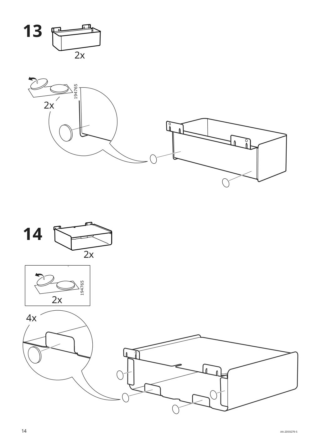 Assembly instructions for IKEA Nordli headboard anthracite | Page 14 - IKEA NORDLI bed with headboard and storage 392.414.09