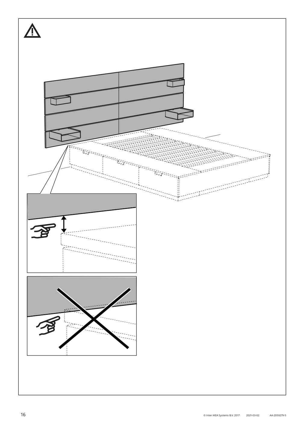 Assembly instructions for IKEA Nordli headboard anthracite | Page 16 - IKEA NORDLI bed with headboard and storage 392.414.09