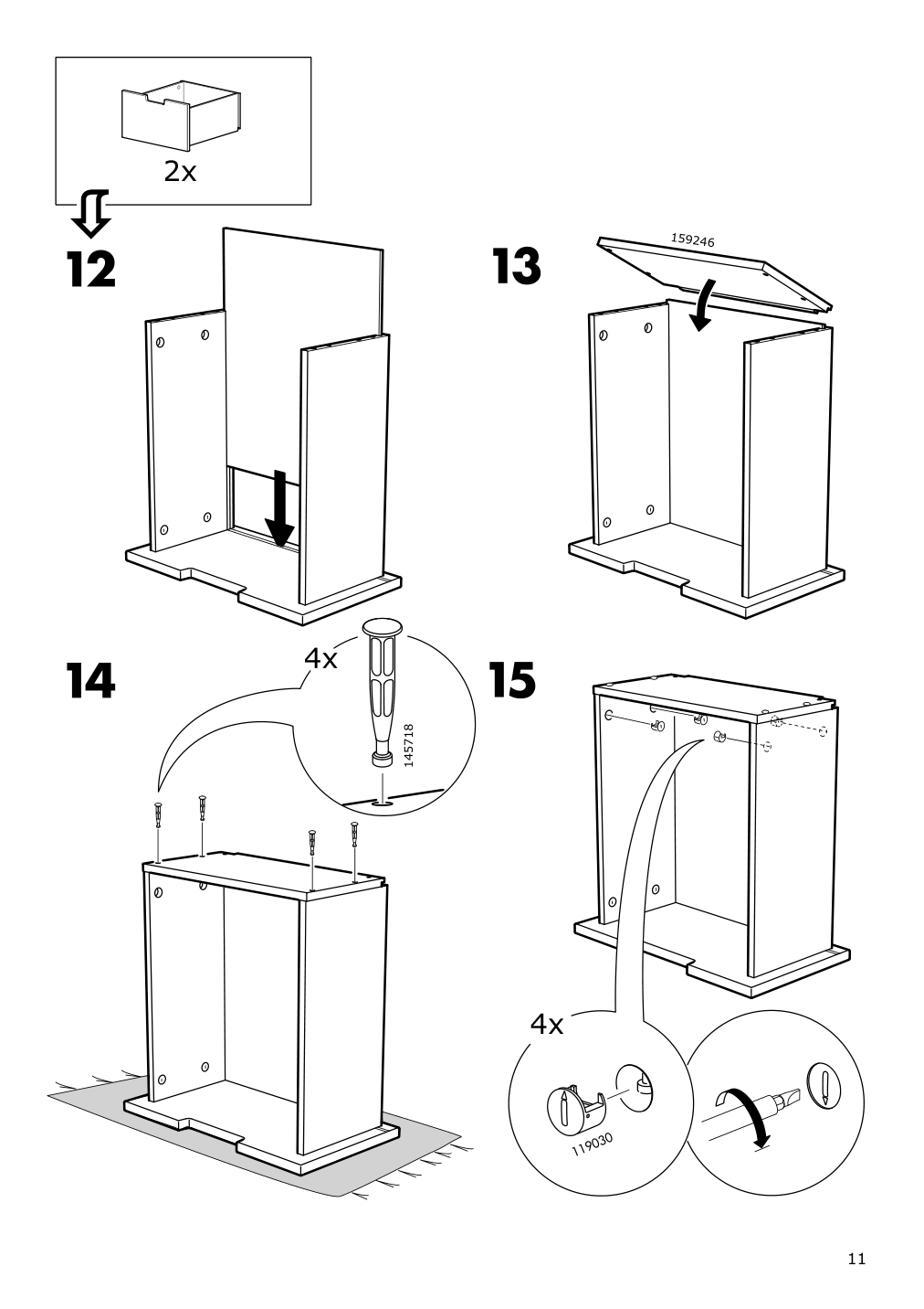 Assembly instructions for IKEA Nordli modular 2 drawer chest anthracite | Page 11 - IKEA NORDLI 7-drawer dresser 892.480.45