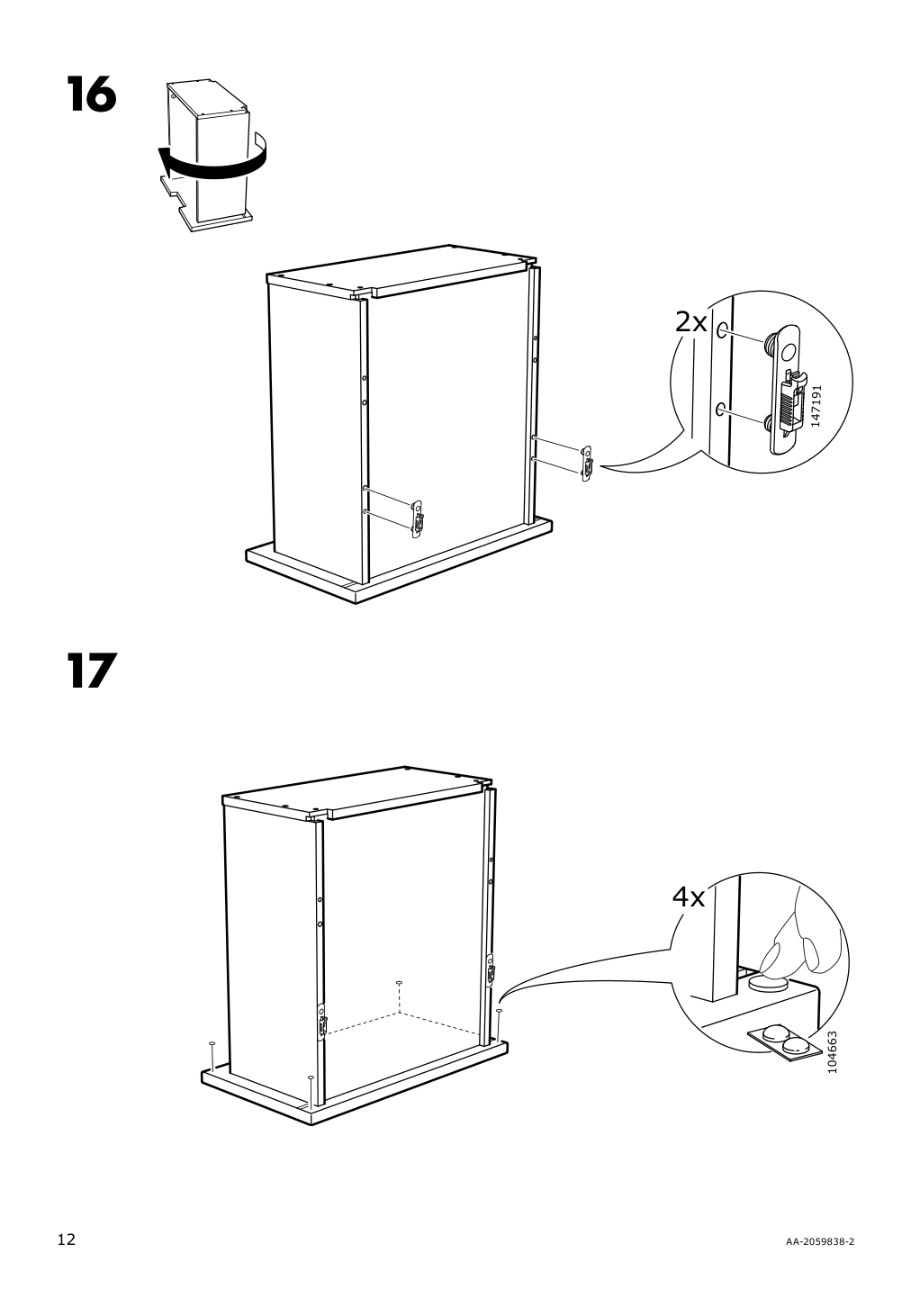 Assembly instructions for IKEA Nordli modular 2 drawer chest anthracite | Page 12 - IKEA NORDLI 7-drawer dresser 992.117.58