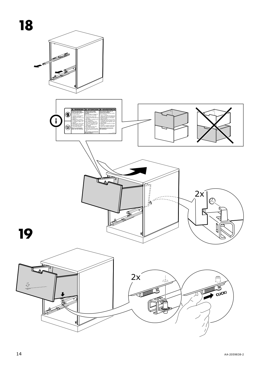 Assembly instructions for IKEA Nordli modular 2 drawer chest anthracite | Page 14 - IKEA NORDLI 6-drawer dresser 292.766.25