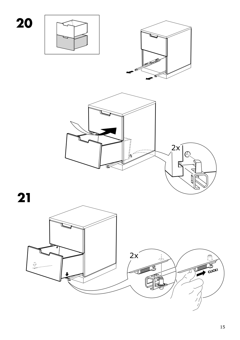 Assembly instructions for IKEA Nordli modular 2 drawer chest anthracite | Page 15 - IKEA NORDLI 6-drawer dresser 192.117.57