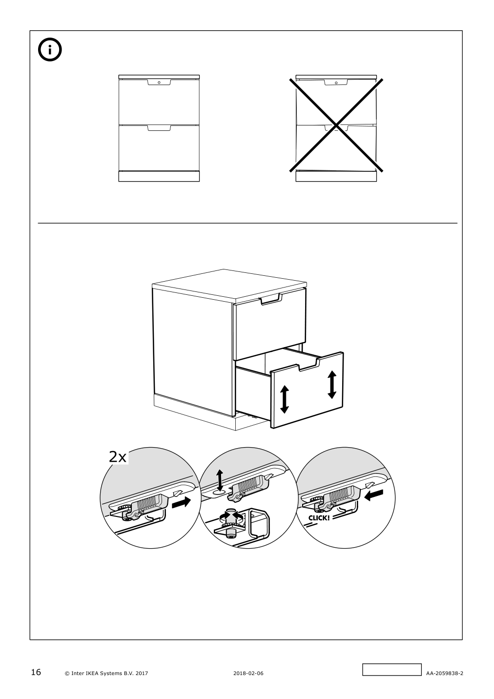 Assembly instructions for IKEA Nordli modular 2 drawer chest anthracite | Page 16 - IKEA NORDLI 6-drawer dresser 292.766.25