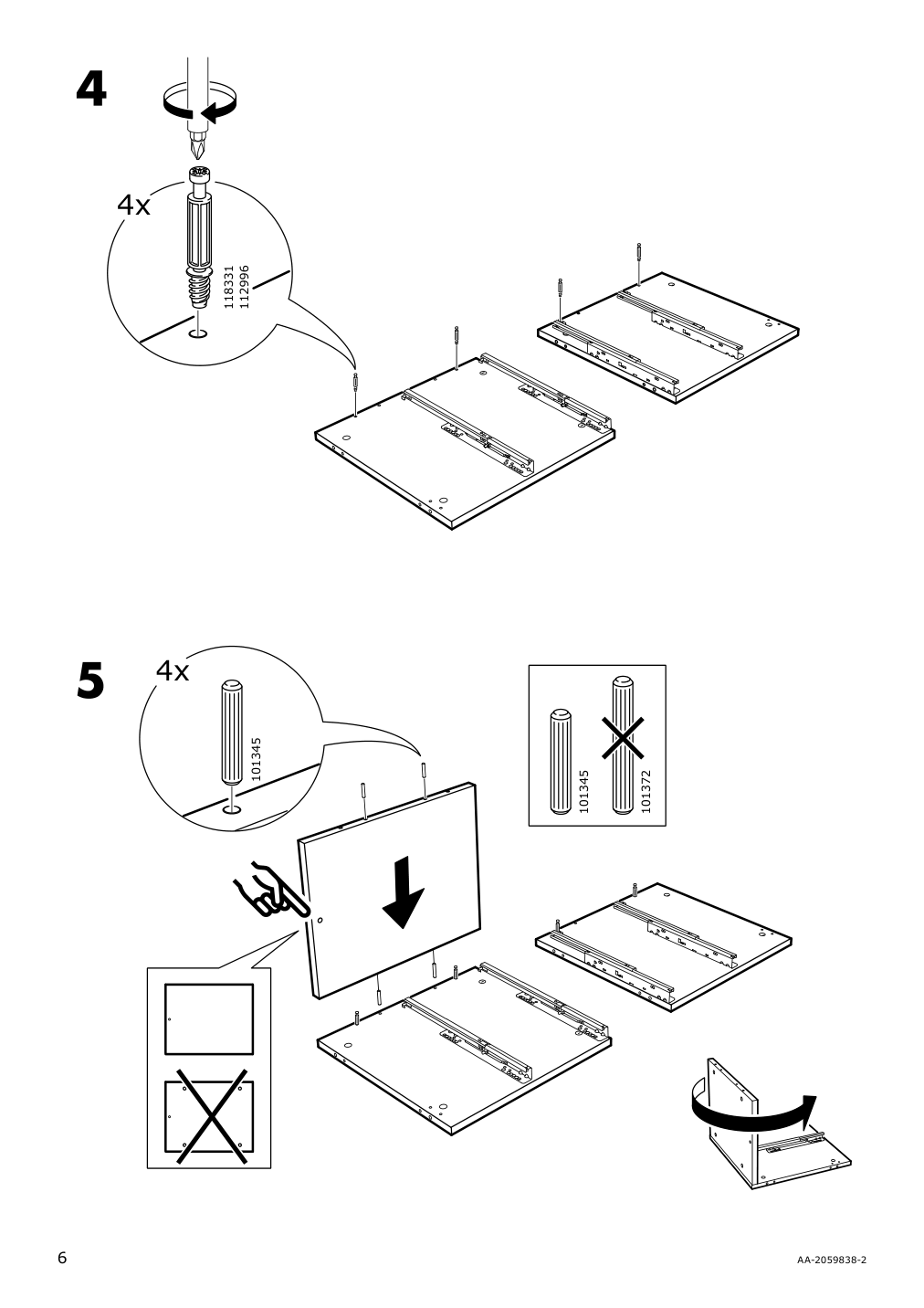 Assembly instructions for IKEA Nordli modular 2 drawer chest anthracite | Page 6 - IKEA NORDLI 9-drawer chest 092.480.49