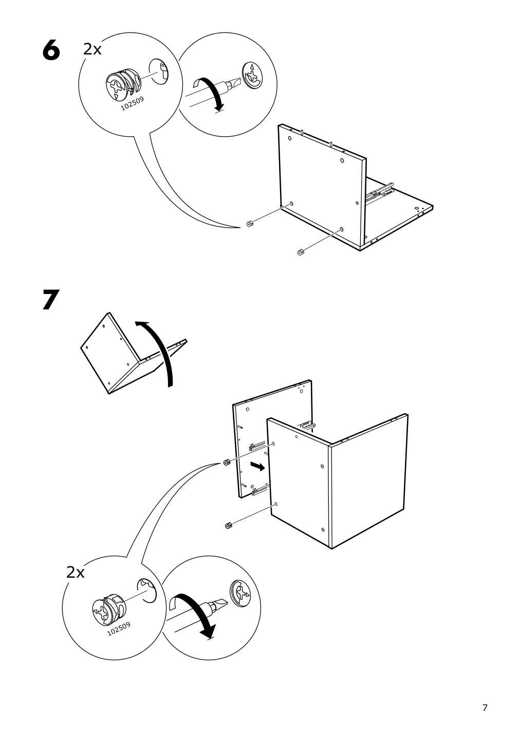 Assembly instructions for IKEA Nordli modular 2 drawer chest anthracite | Page 7 - IKEA NORDLI 6-drawer dresser 292.766.25