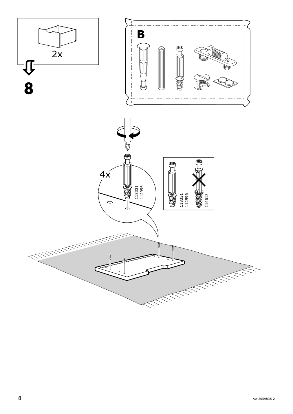 Assembly instructions for IKEA Nordli modular 2 drawer chest anthracite | Page 8 - IKEA NORDLI 6-drawer dresser 592.117.60