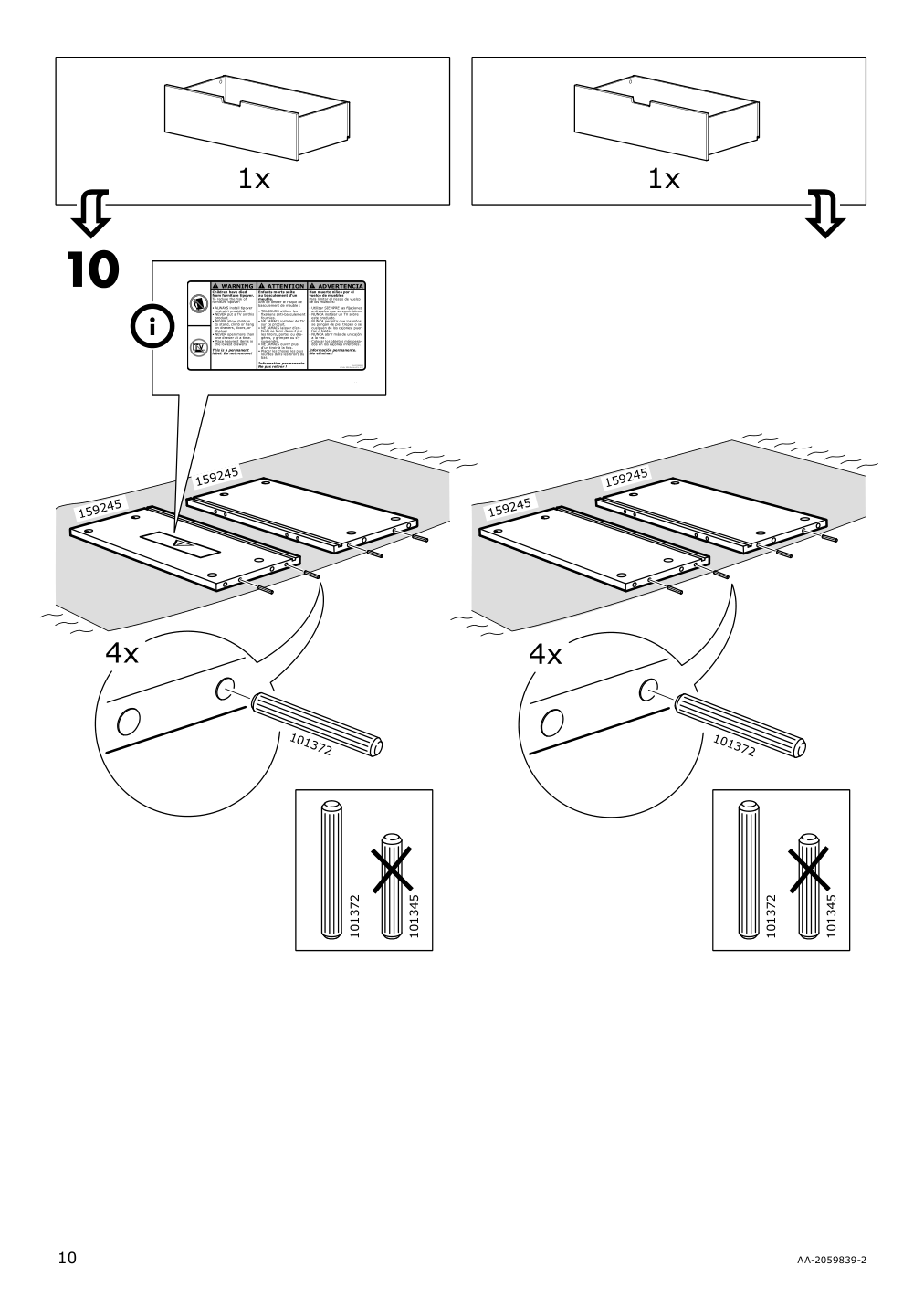 Assembly instructions for IKEA Nordli modular 2 drawer chest anthracite | Page 10 - IKEA NORDLI 12-drawer chest 892.116.88