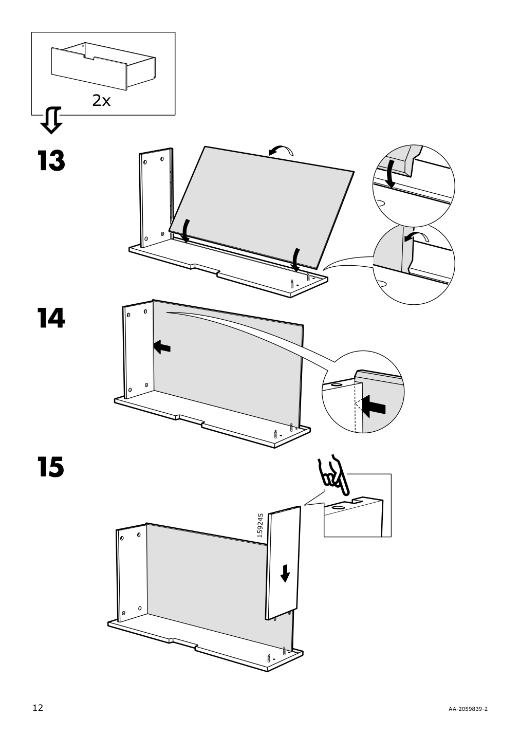 Assembly instructions for IKEA Nordli modular 2 drawer chest anthracite | Page 12 - IKEA NORDLI 4-drawer dresser 392.116.95