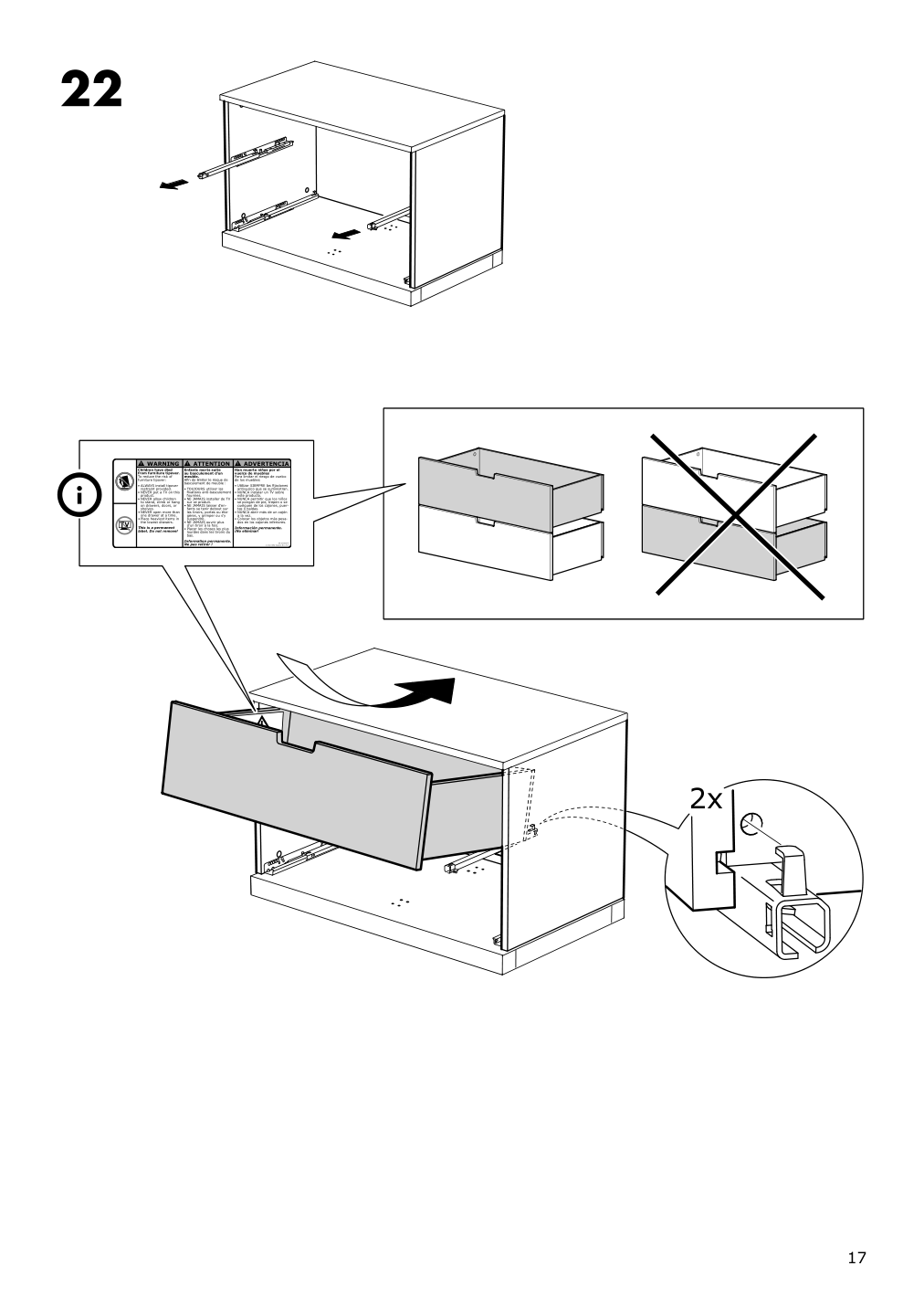 Assembly instructions for IKEA Nordli modular 2 drawer chest anthracite | Page 17 - IKEA NORDLI 4-drawer dresser 392.116.95