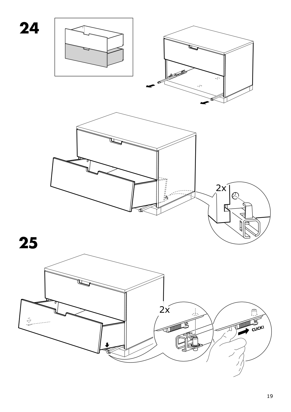 Assembly instructions for IKEA Nordli modular 2 drawer chest anthracite | Page 19 - IKEA NORDLI 8-drawer dresser 192.117.00