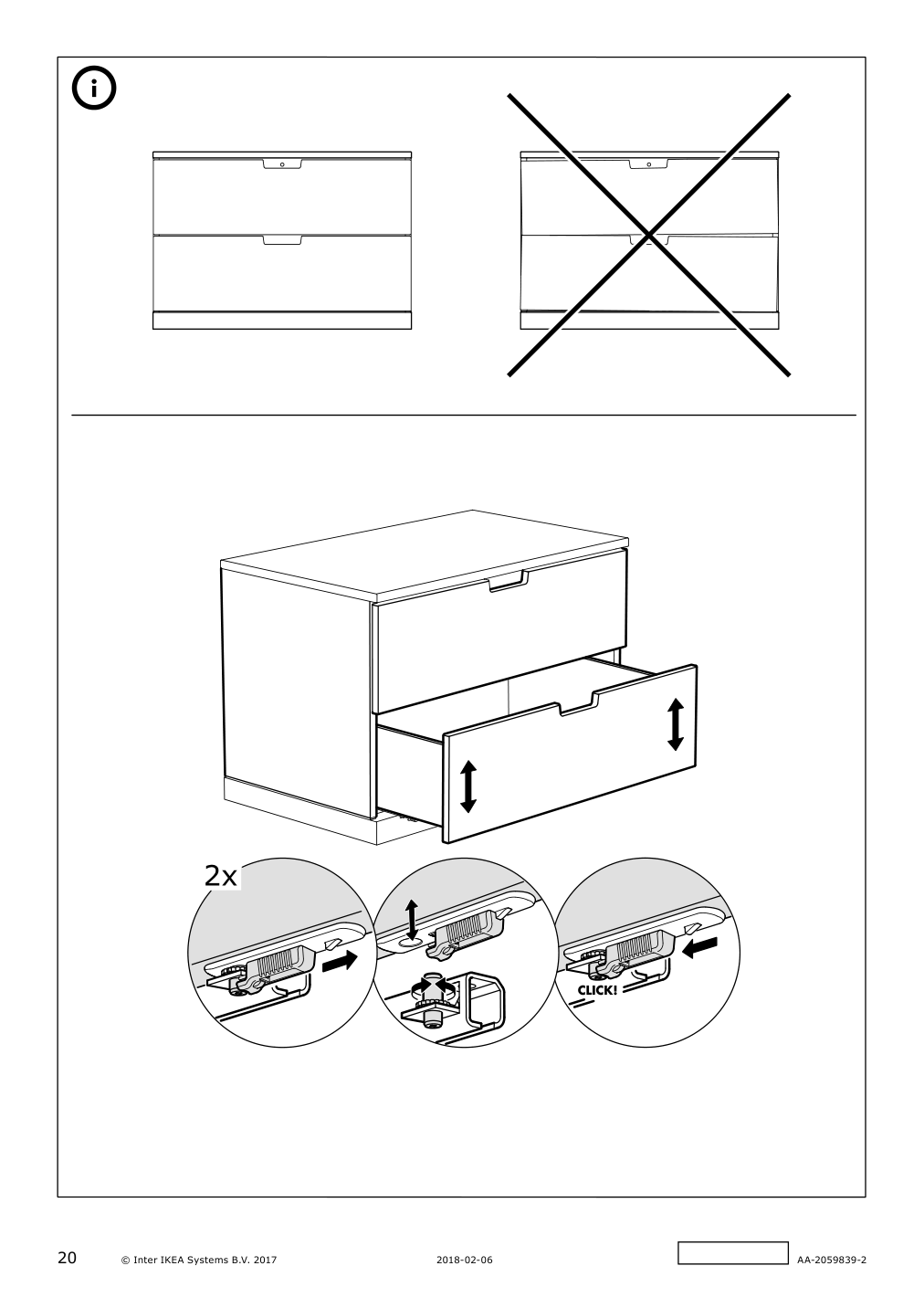 Assembly instructions for IKEA Nordli modular 2 drawer chest anthracite | Page 20 - IKEA NORDLI 8-drawer dresser 392.765.83