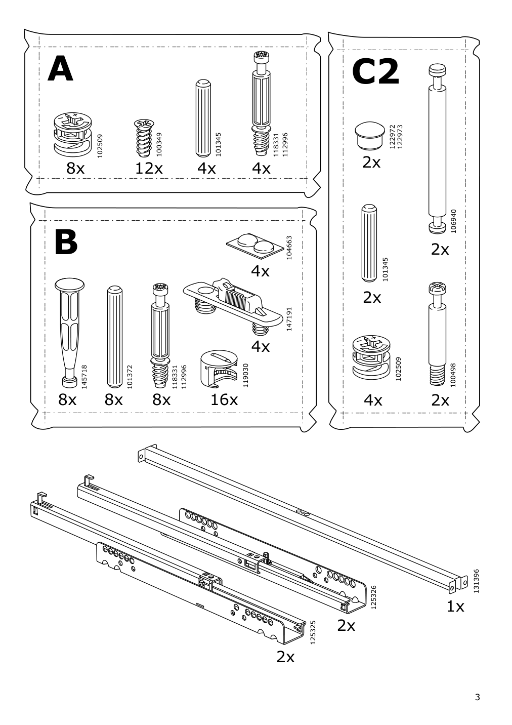 Assembly instructions for IKEA Nordli modular 2 drawer chest anthracite | Page 3 - IKEA NORDLI 10-drawer chest 792.480.41