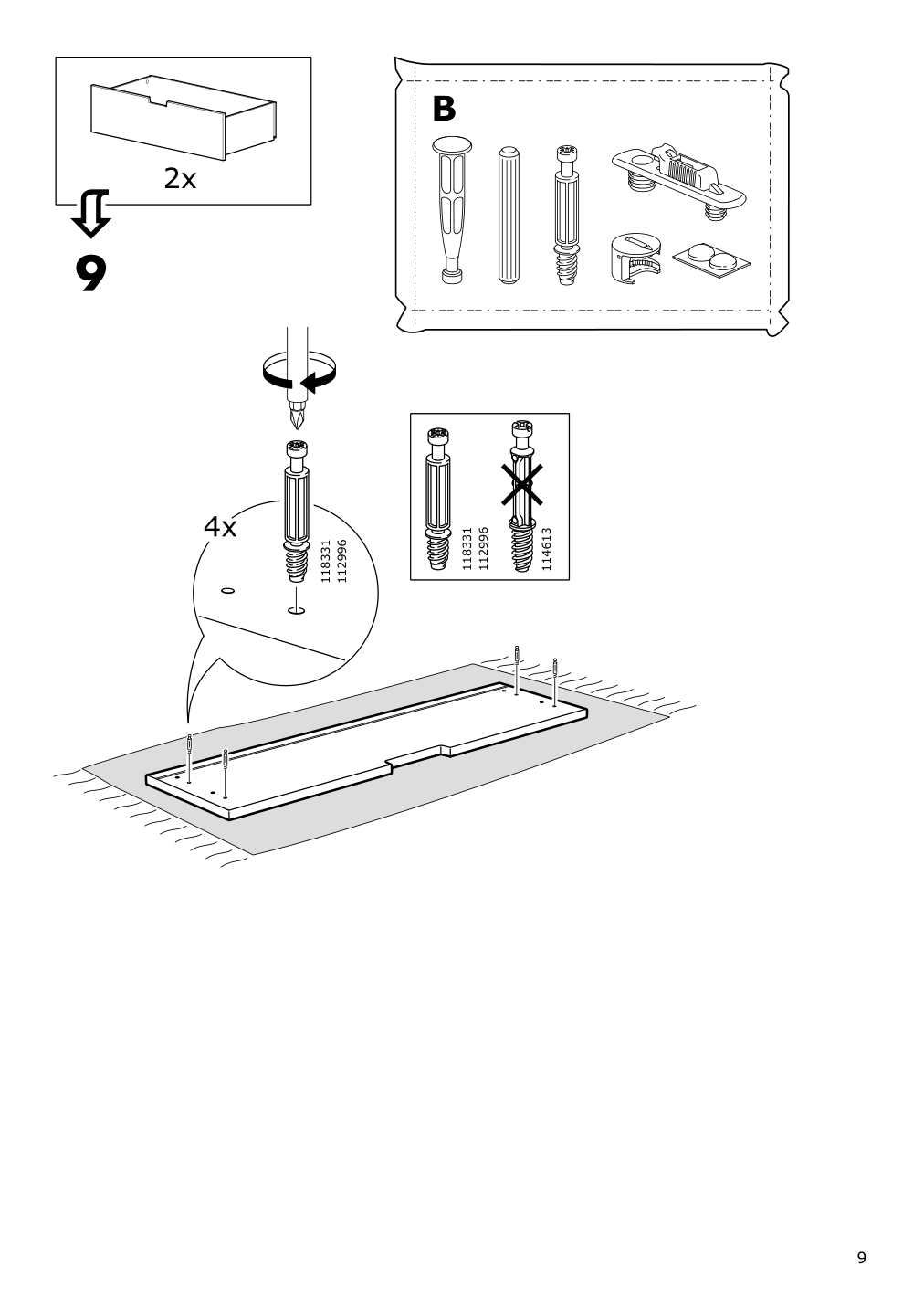 Assembly instructions for IKEA Nordli modular 2 drawer chest anthracite | Page 9 - IKEA NORDLI 2-drawer chest 892.116.93