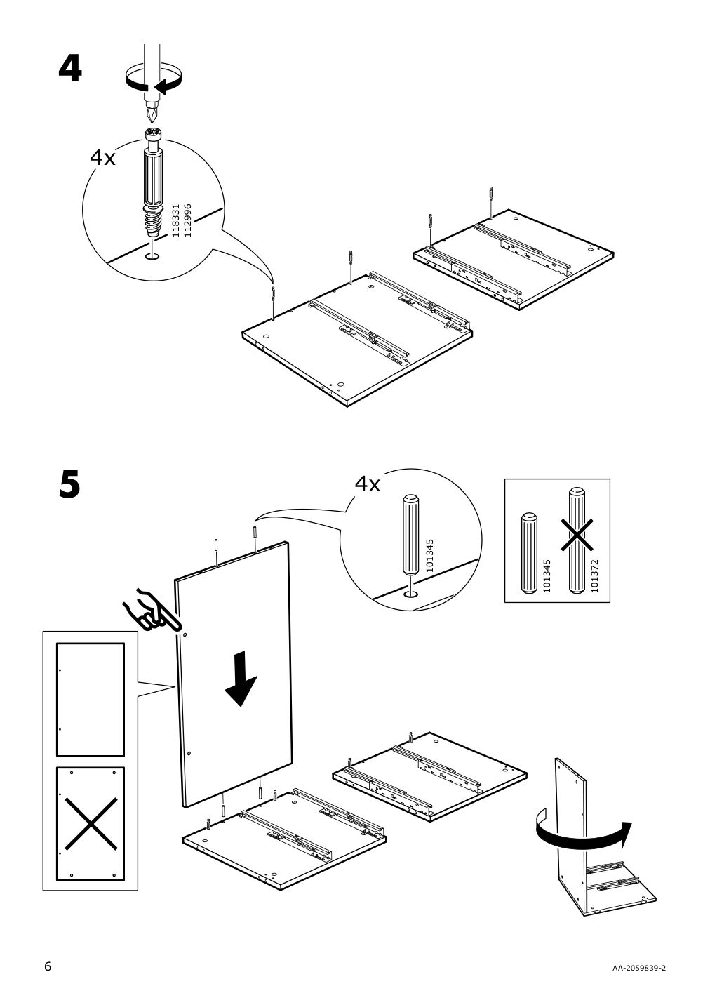 Assembly instructions for IKEA Nordli modular 2 drawer chest white | Page 6 - IKEA NORDLI 8-drawer dresser 292.395.05