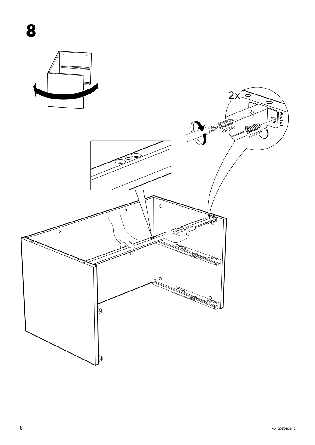 Assembly instructions for IKEA Nordli modular 2 drawer chest white | Page 8 - IKEA NORDLI modular 2-drawer chest 103.834.61