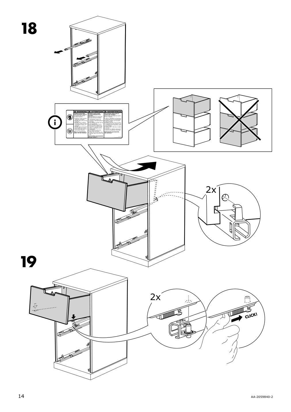 Assembly instructions for IKEA Nordli modular 3 drawer chest anthracite | Page 14 - IKEA NORDLI 7-drawer dresser 892.480.45