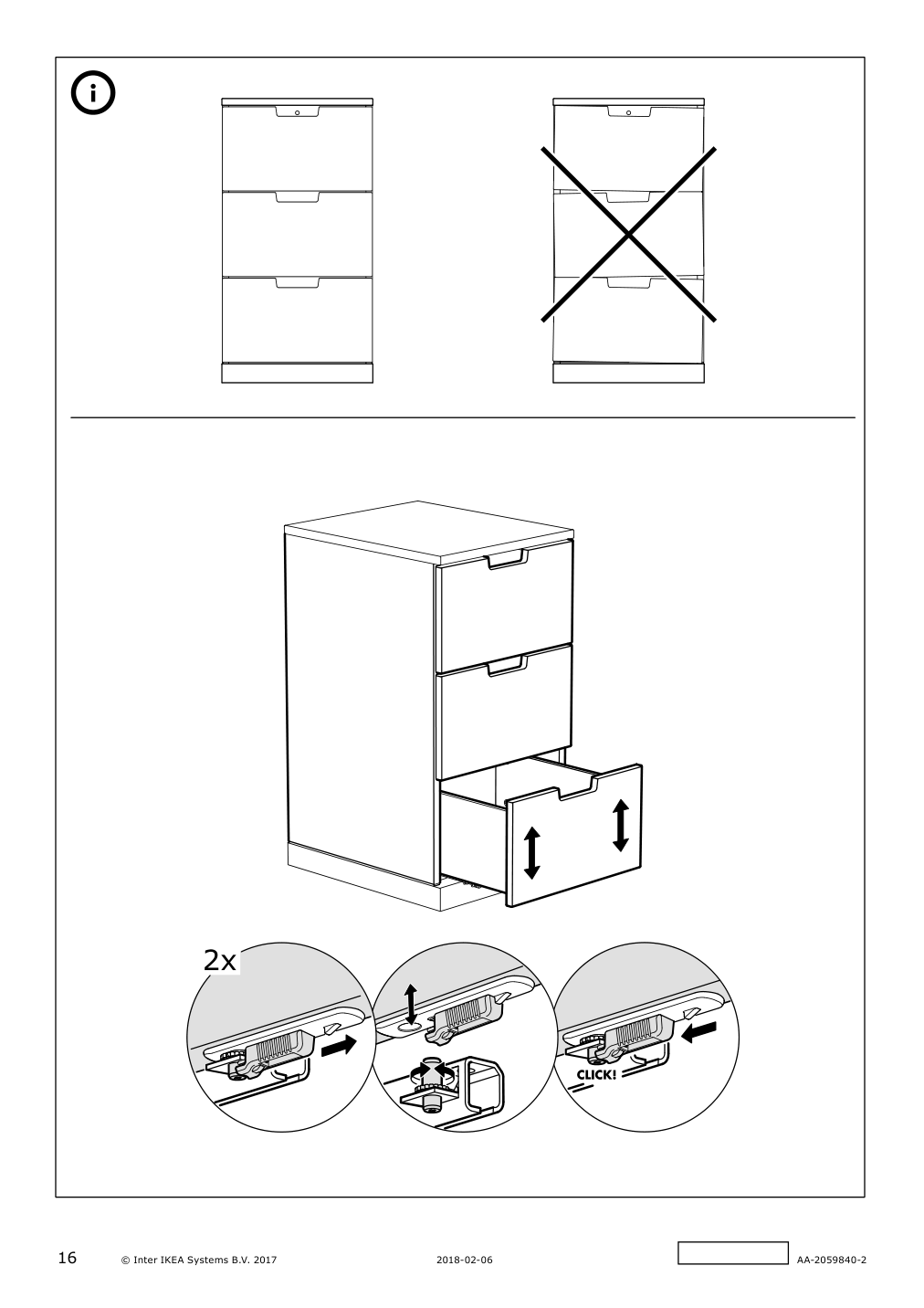 Assembly instructions for IKEA Nordli modular 3 drawer chest anthracite | Page 16 - IKEA NORDLI 7-drawer dresser 892.480.45