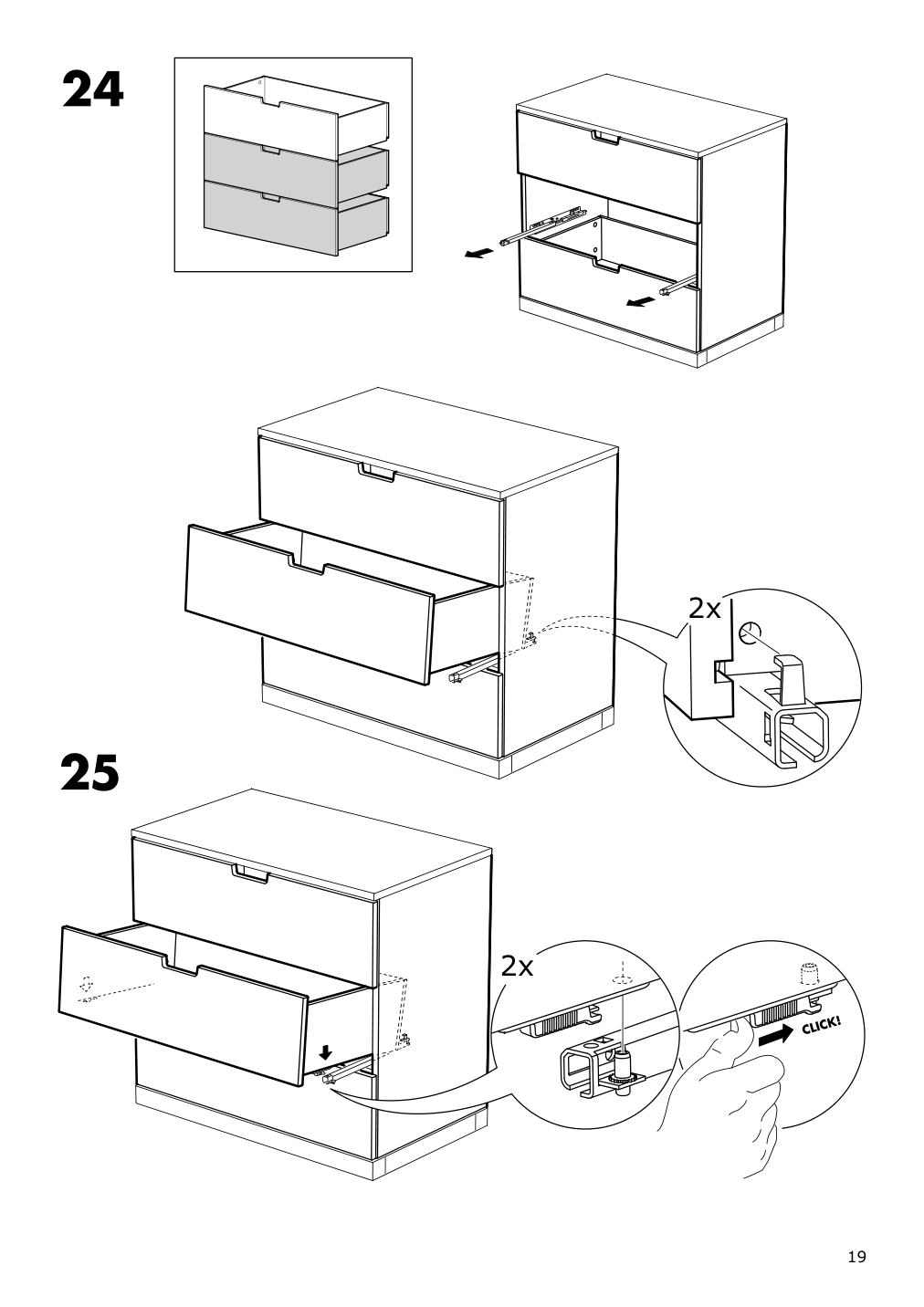 Assembly instructions for IKEA Nordli modular 3 drawer chest anthracite | Page 19 - IKEA NORDLI 9-drawer chest 092.480.49