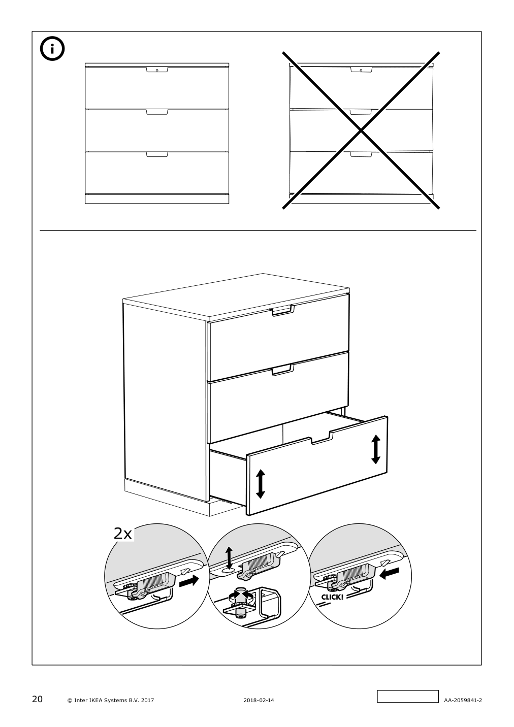 Assembly instructions for IKEA Nordli modular 3 drawer chest anthracite | Page 20 - IKEA NORDLI 5-drawer chest 992.765.75