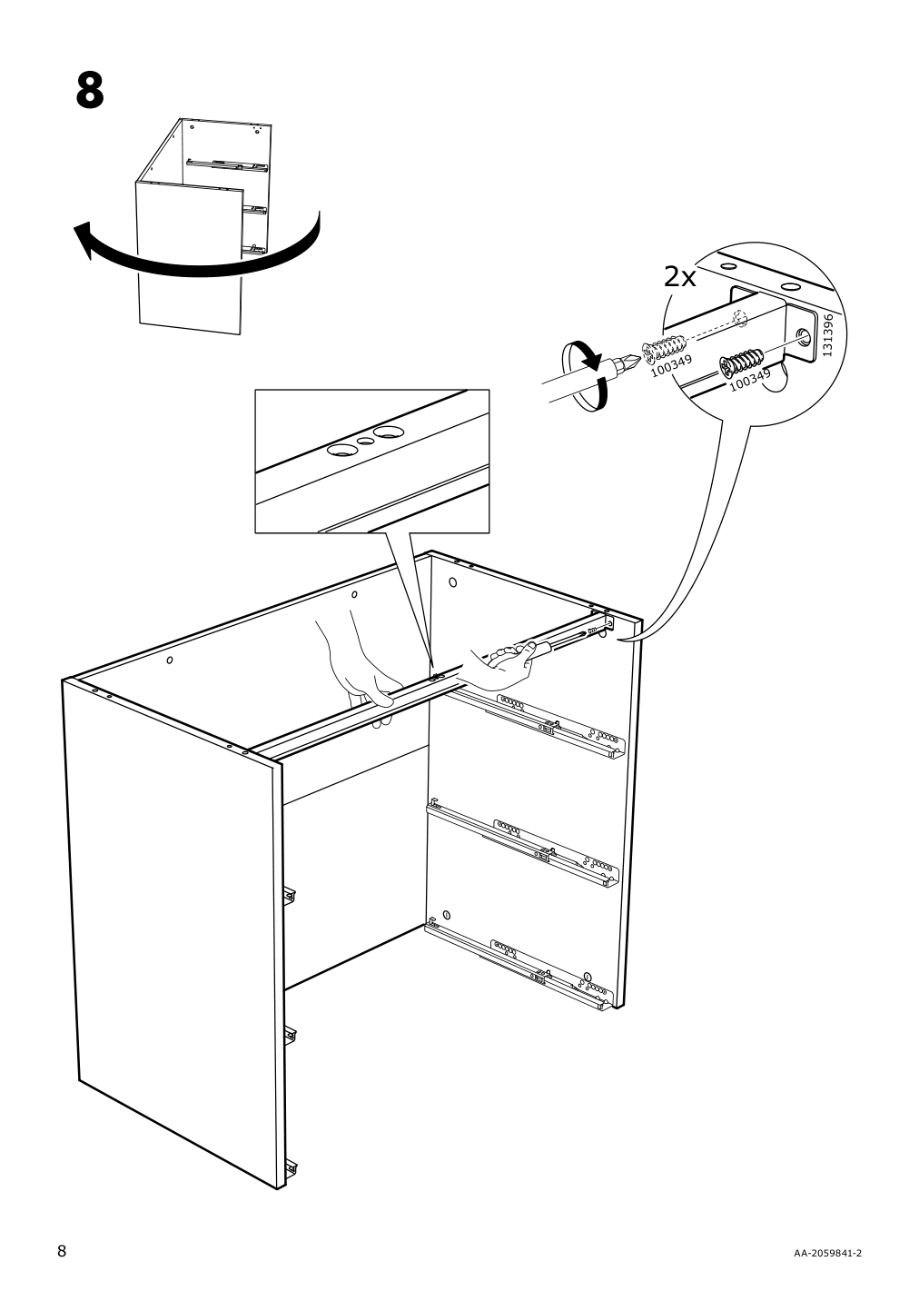 Assembly instructions for IKEA Nordli modular 3 drawer chest anthracite | Page 8 - IKEA NORDLI 9-drawer chest 092.480.49