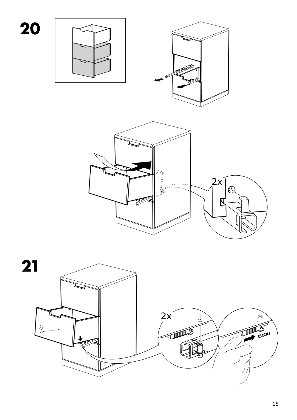 Assembly instructions for IKEA Nordli modular 3 drawer chest white | Page 15 - IKEA NORDLI 5-drawer chest 492.480.33