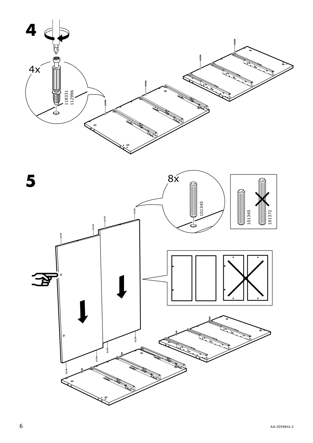 Assembly instructions for IKEA Nordli modular 3 drawer chest white | Page 6 - IKEA NORDLI 5-drawer chest 292.765.50