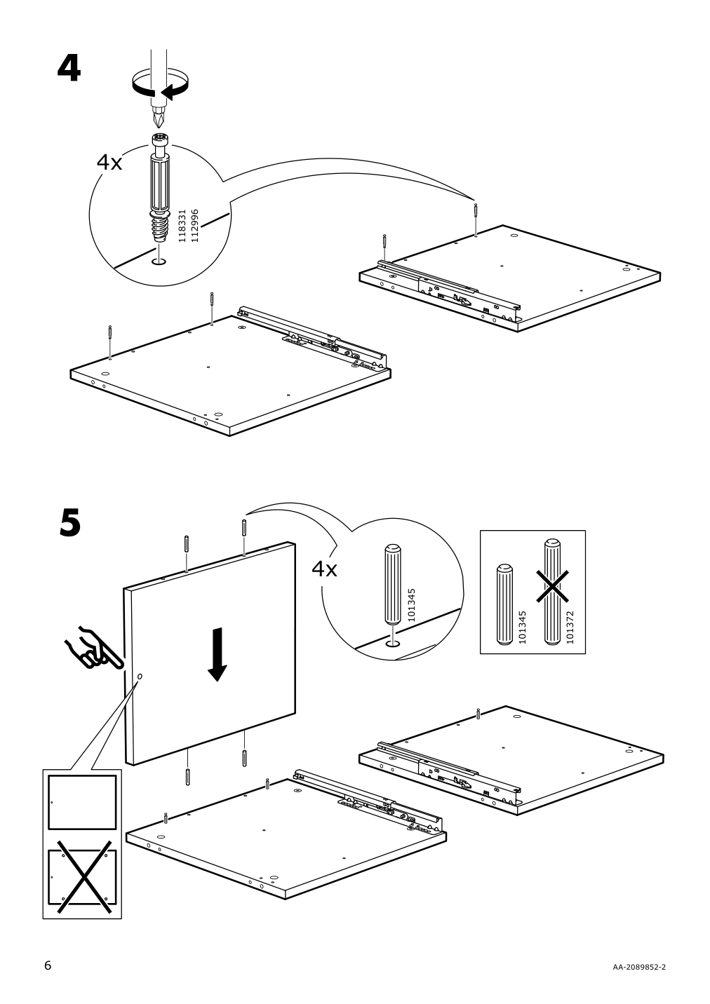 Assembly instructions for IKEA Nordli modular chest anthracite | Page 6 - IKEA NORDLI 6-drawer dresser 292.766.25