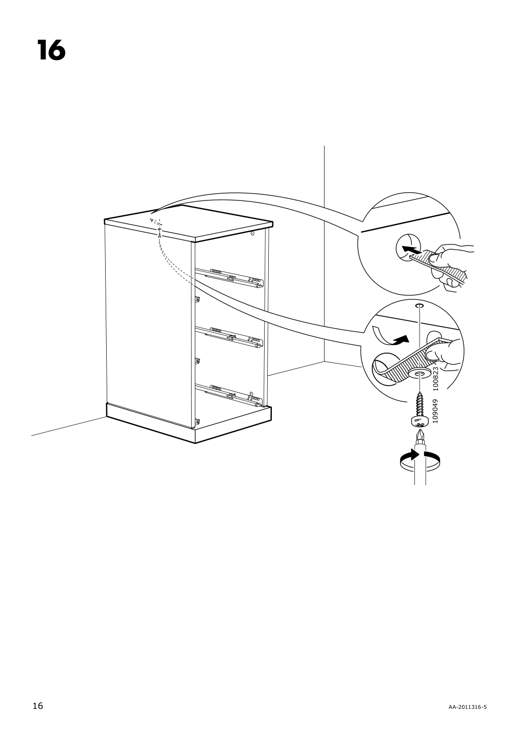 Assembly instructions for IKEA Nordli top and base anthracite | Page 16 - IKEA NORDLI 5-drawer chest 592.480.37