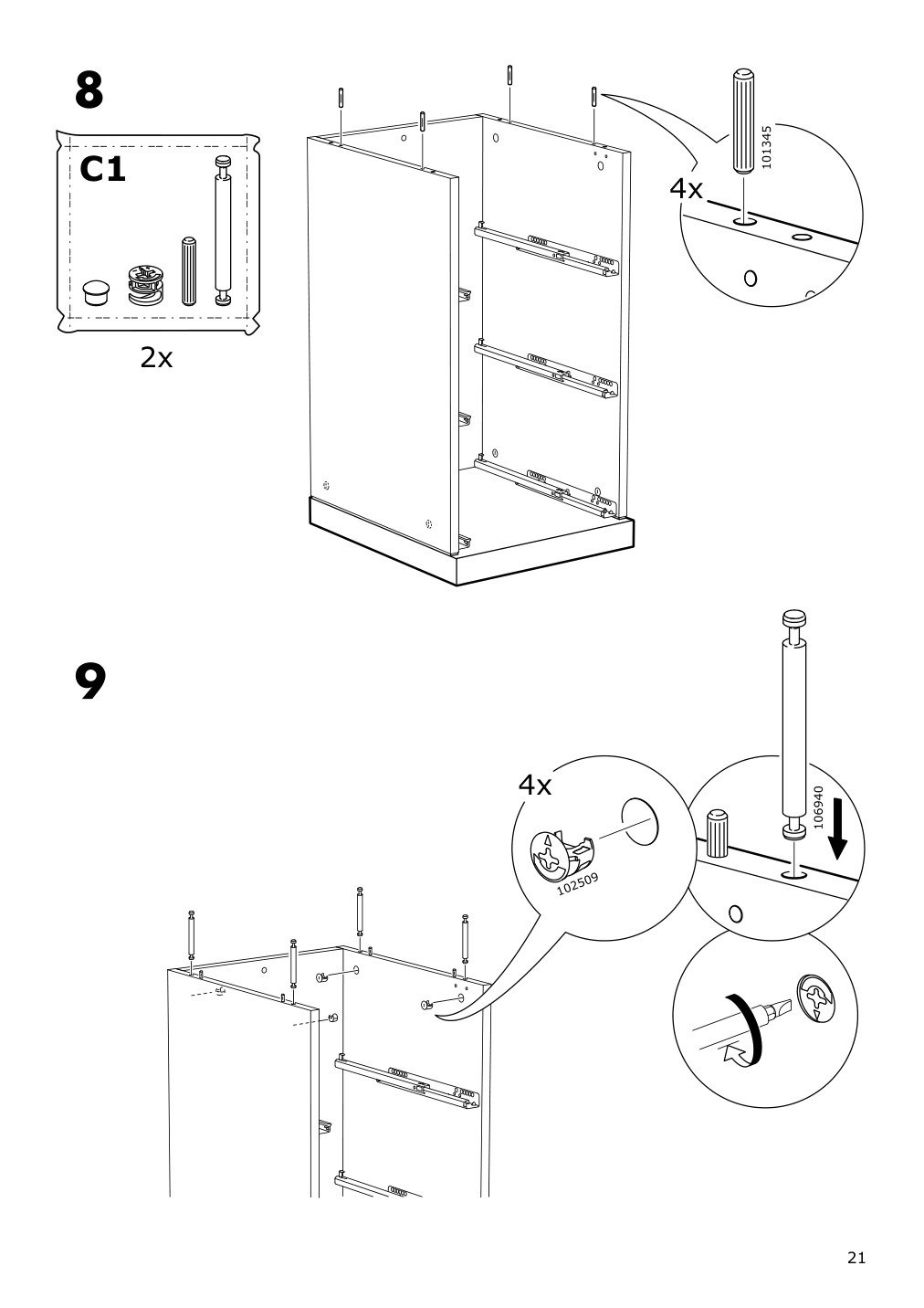 Assembly instructions for IKEA Nordli top and base anthracite | Page 21 - IKEA NORDLI 9-drawer chest 092.480.49