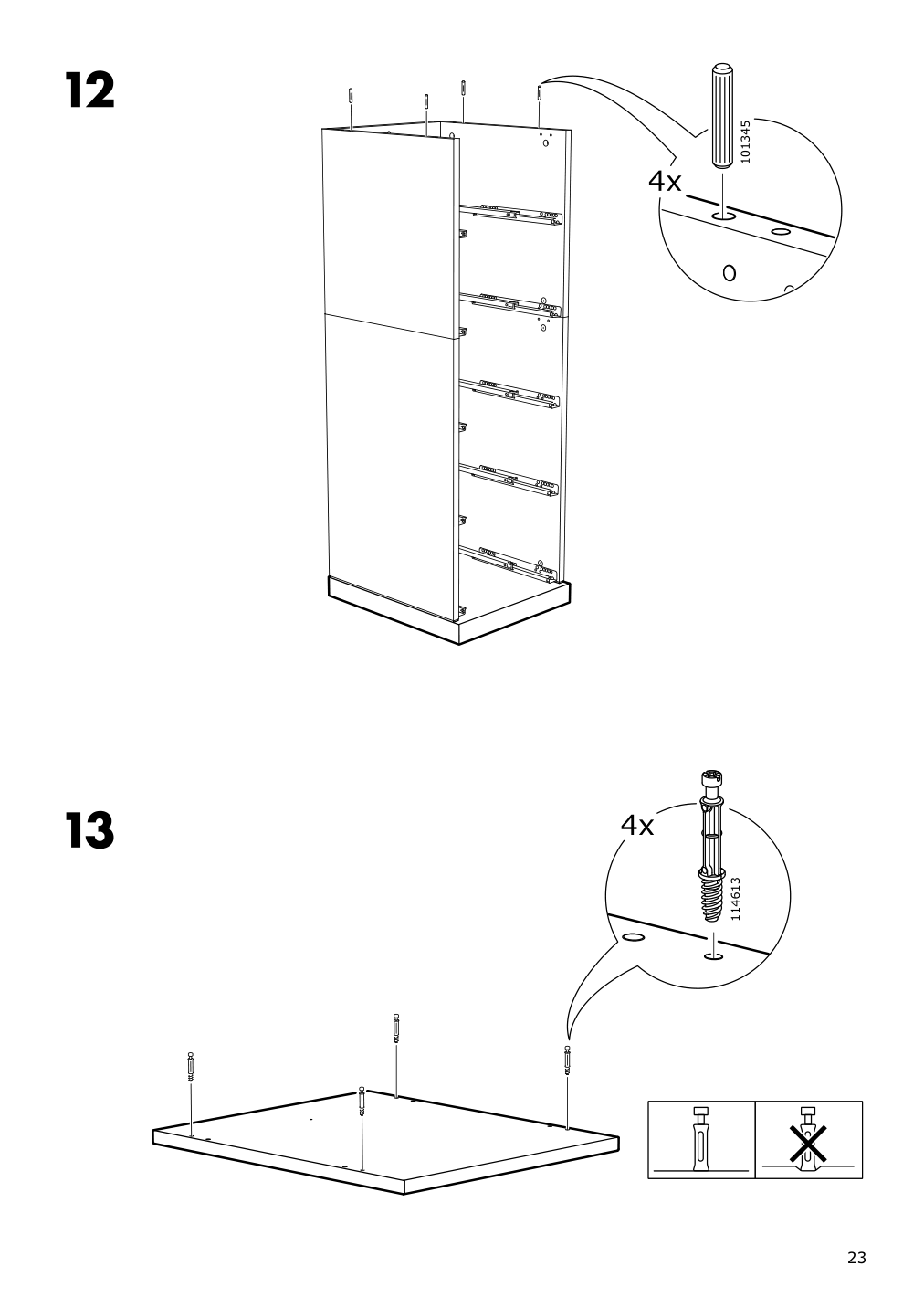 Assembly instructions for IKEA Nordli top and base anthracite | Page 23 - IKEA NORDLI 7-drawer dresser 892.480.45