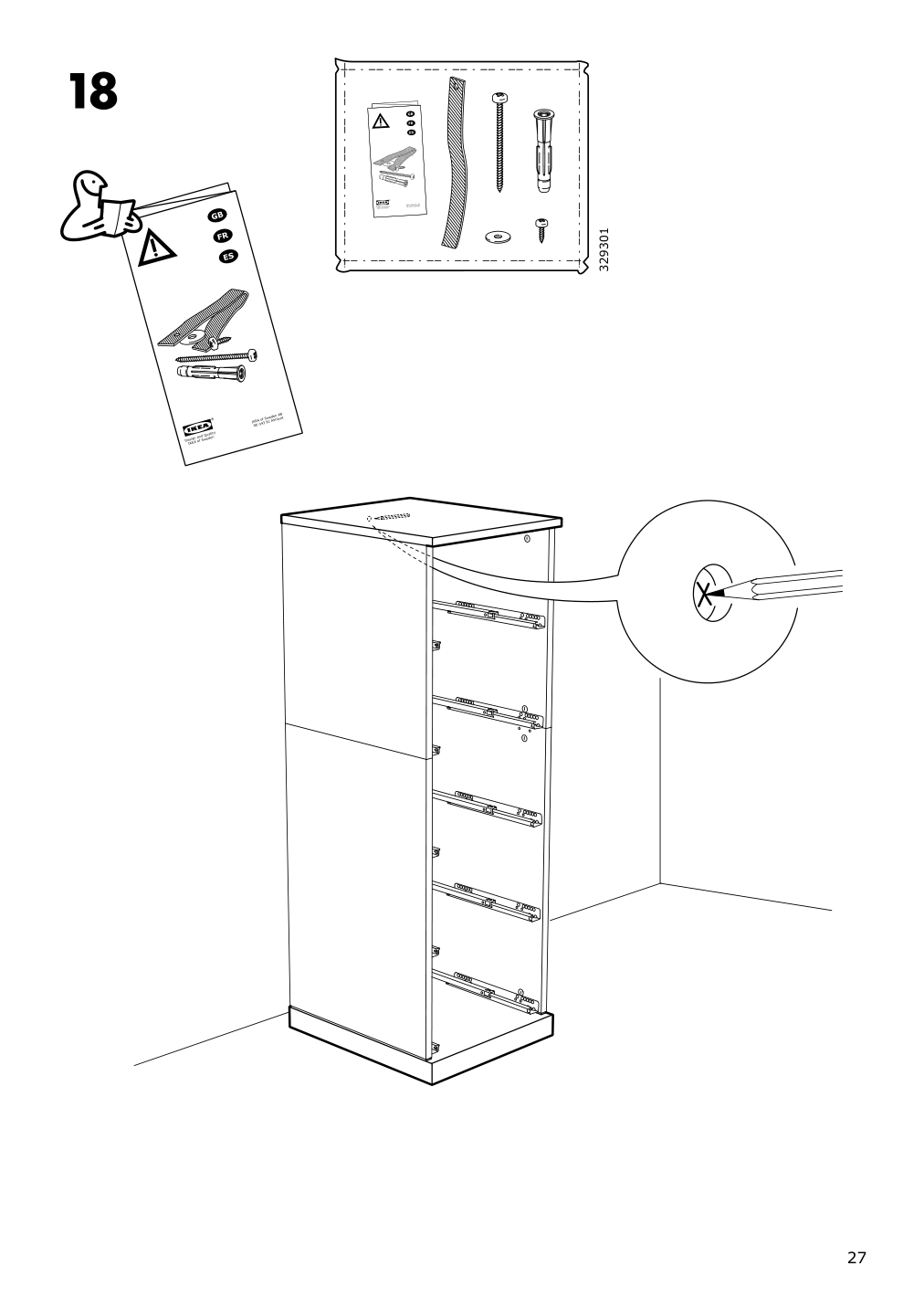 Assembly instructions for IKEA Nordli top and base anthracite | Page 27 - IKEA NORDLI 7-drawer dresser 892.480.45