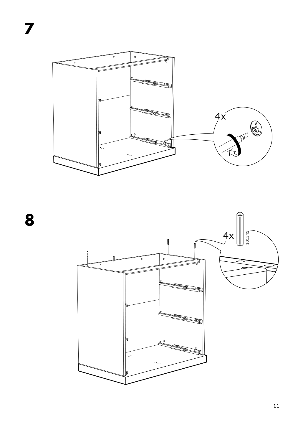 Assembly instructions for IKEA Nordli top and base anthracite | Page 11 - IKEA NORDLI 9-drawer chest 092.480.49