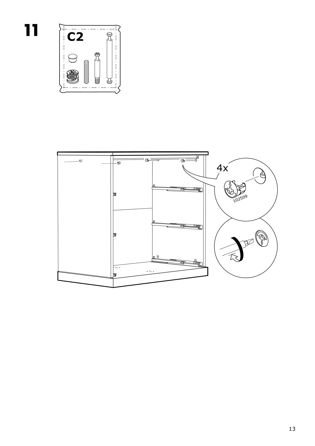 Assembly instructions for IKEA Nordli top and base anthracite | Page 13 - IKEA NORDLI 7-drawer dresser 592.116.99