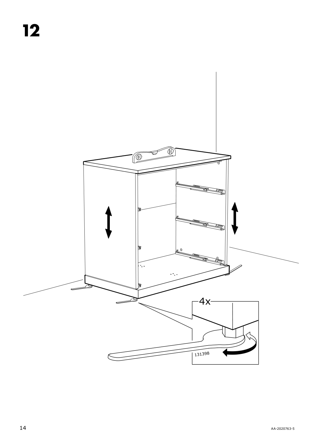 Assembly instructions for IKEA Nordli top and base anthracite | Page 14 - IKEA NORDLI 7-drawer dresser 592.116.99