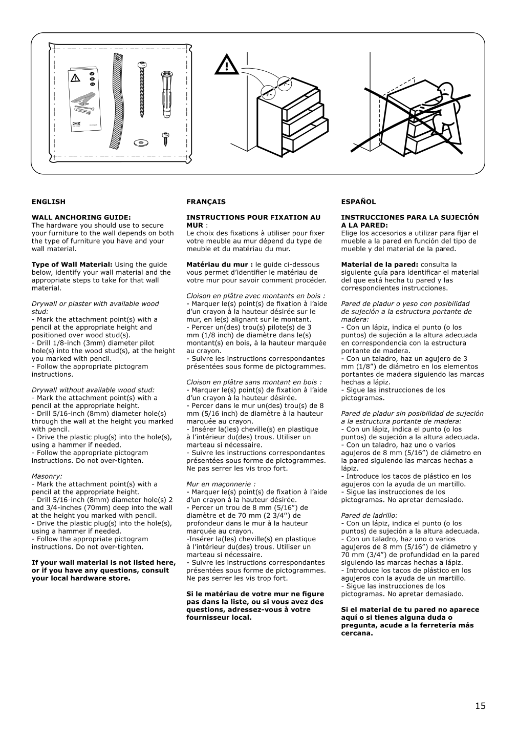 Assembly instructions for IKEA Nordli top and base anthracite | Page 15 - IKEA NORDLI 5-drawer chest 592.480.37