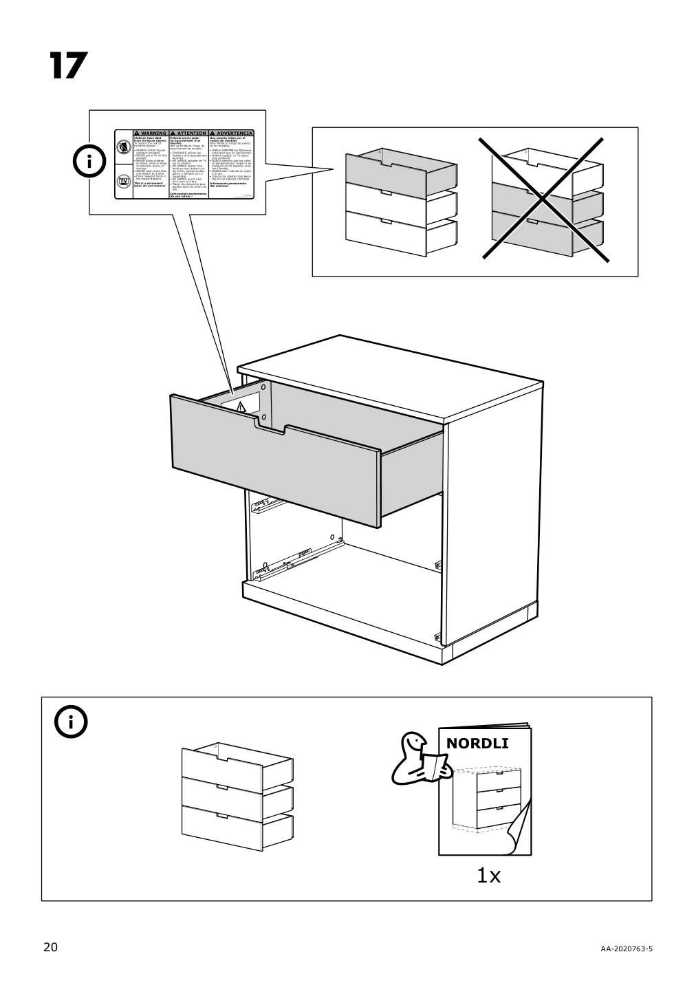 Assembly instructions for IKEA Nordli top and base anthracite | Page 20 - IKEA NORDLI 9-drawer chest 092.480.49