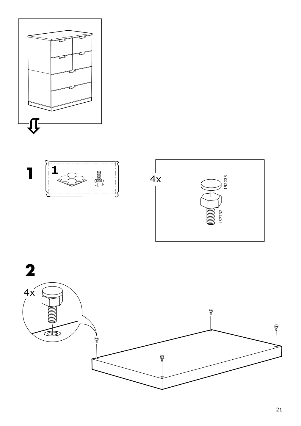 Assembly instructions for IKEA Nordli top and base anthracite | Page 21 - IKEA NORDLI 9-drawer chest 092.480.49