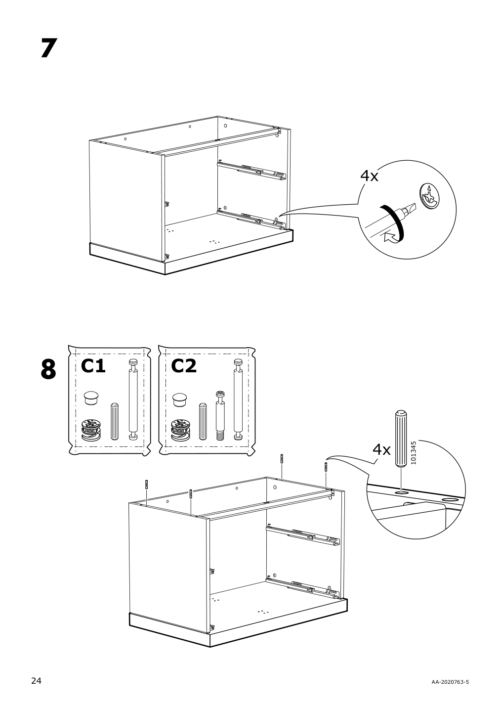 Assembly instructions for IKEA Nordli top and base anthracite | Page 24 - IKEA NORDLI 7-drawer dresser 592.116.99