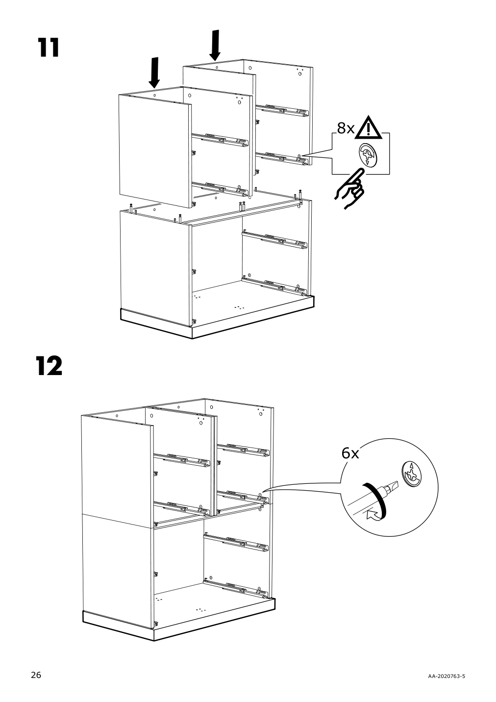 Assembly instructions for IKEA Nordli top and base anthracite | Page 26 - IKEA NORDLI 7-drawer dresser 592.116.99