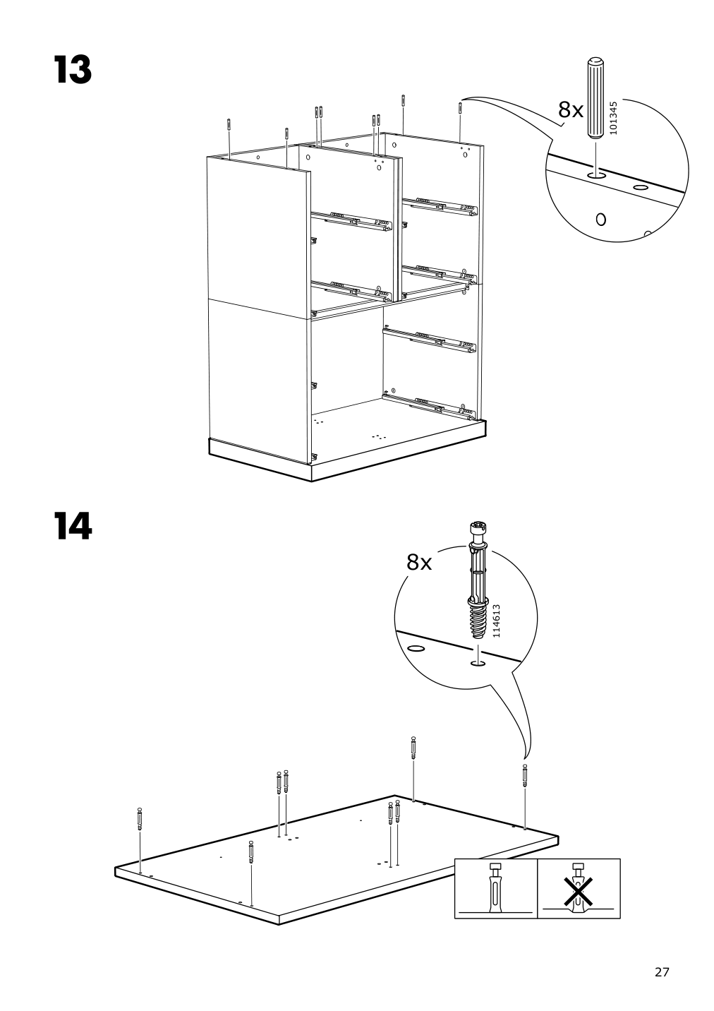 Assembly instructions for IKEA Nordli top and base anthracite | Page 27 - IKEA NORDLI 8-drawer dresser 392.765.83